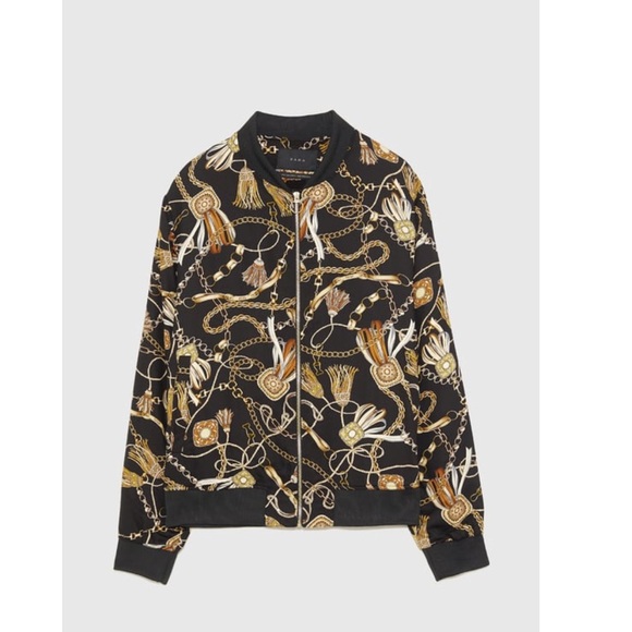 gold bomber jacket zara